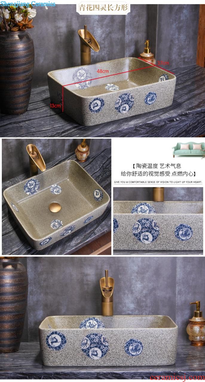 Sales of jingdezhen Mediterranean style lavabo sinks the stage basin of the basin that wash a face to wash face basin potted flower