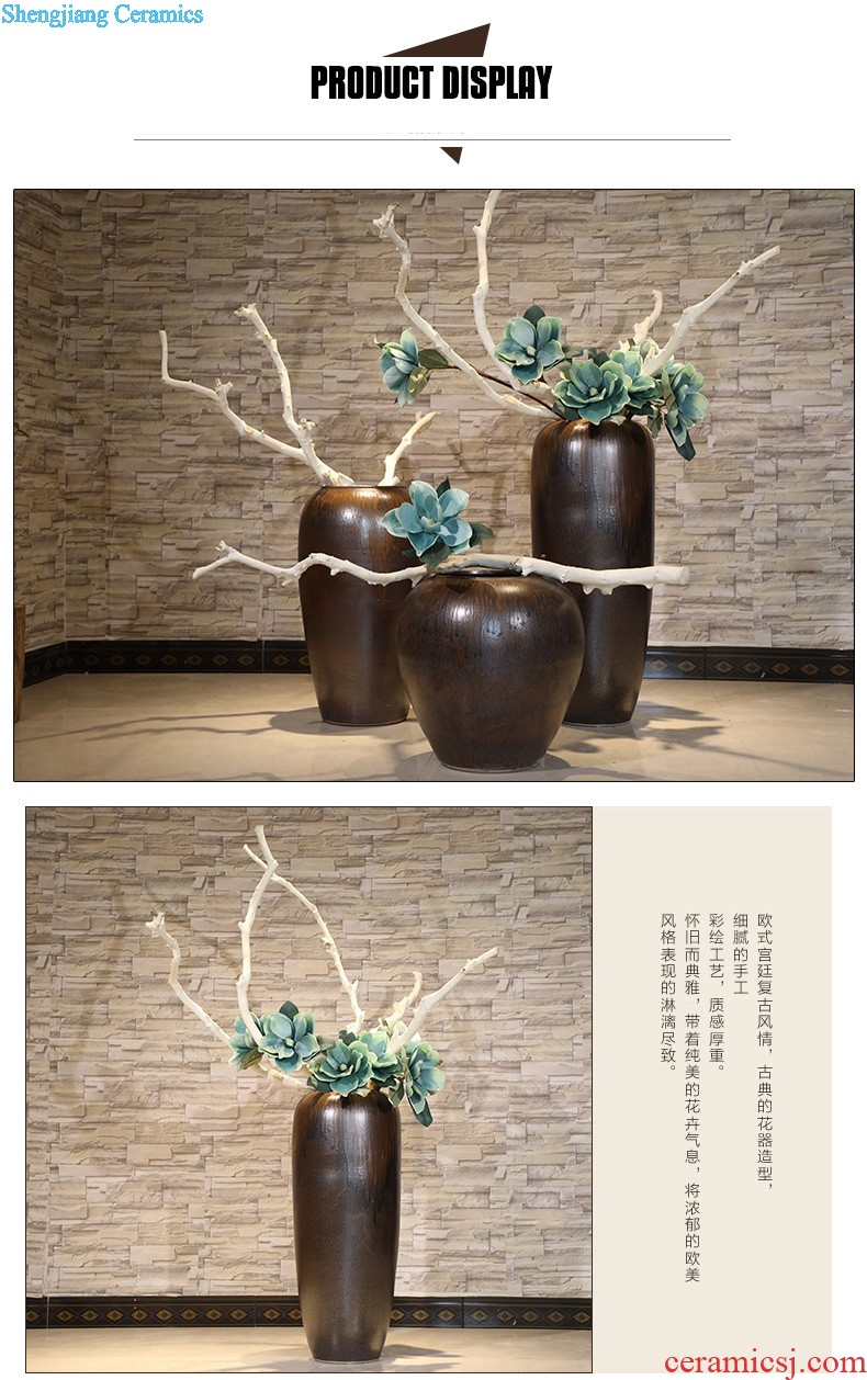 Jingdezhen ceramic creative flow porcelain glaze small vase household adornment hydroponic flowers inserted copper grass