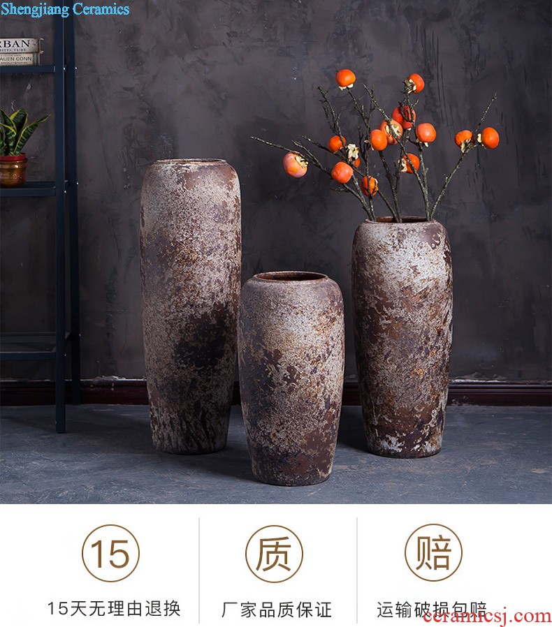 Sitting room villa ceramic kiln vase study restaurant big flower vases, flower implement ceramic decorations hall furnishing articles