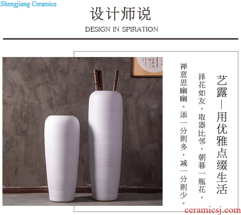 Modern hand-painted plum flower vase three-piece Mediterranean home furnishing articles of jingdezhen ceramics craft decoration decoration