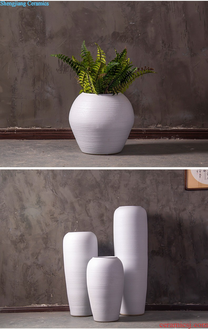 Modern hand-painted plum flower vase three-piece Mediterranean home furnishing articles of jingdezhen ceramics craft decoration decoration