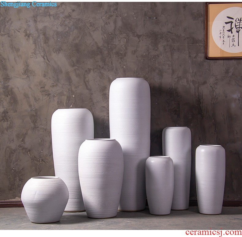 Modern hand-painted plum flower vase three-piece Mediterranean home furnishing articles of jingdezhen ceramics craft decoration decoration