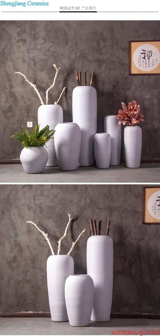 Modern hand-painted plum flower vase three-piece Mediterranean home furnishing articles of jingdezhen ceramics craft decoration decoration