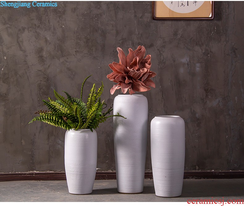 Modern hand-painted plum flower vase three-piece Mediterranean home furnishing articles of jingdezhen ceramics craft decoration decoration