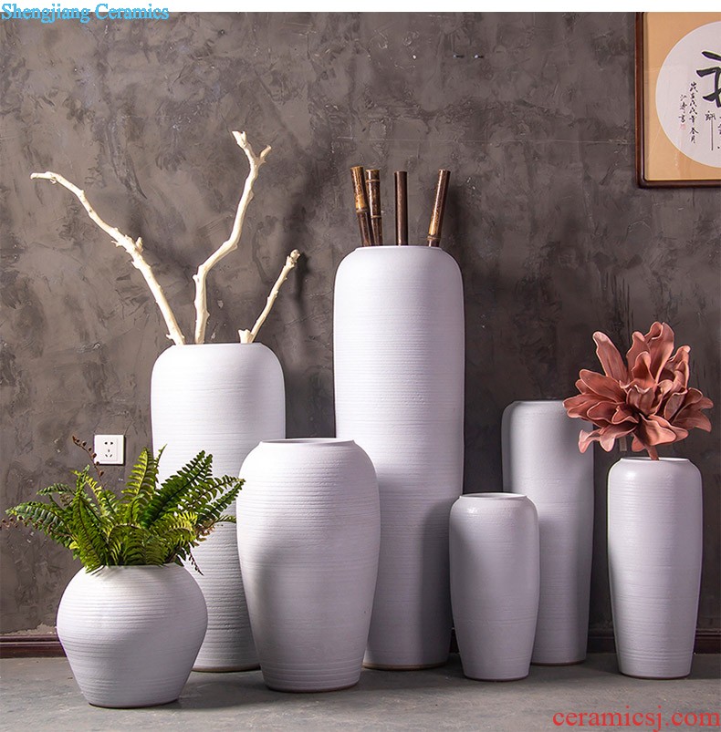 Modern hand-painted plum flower vase three-piece Mediterranean home furnishing articles of jingdezhen ceramics craft decoration decoration