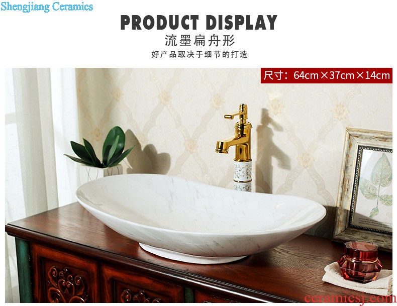 Post, qi jingdezhen hand-painted pillar basin ceramic art basin sink basin that wash a face Lotus pond fun