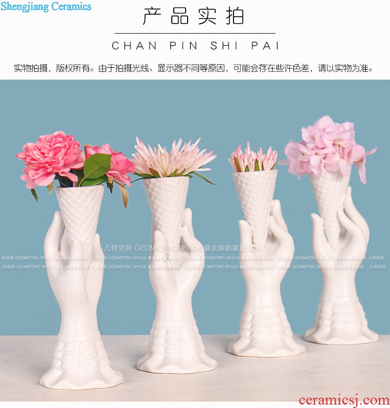 The geometry space American country ceramic flower adornment tissue box new Chinese style household adornment vessel smoke box