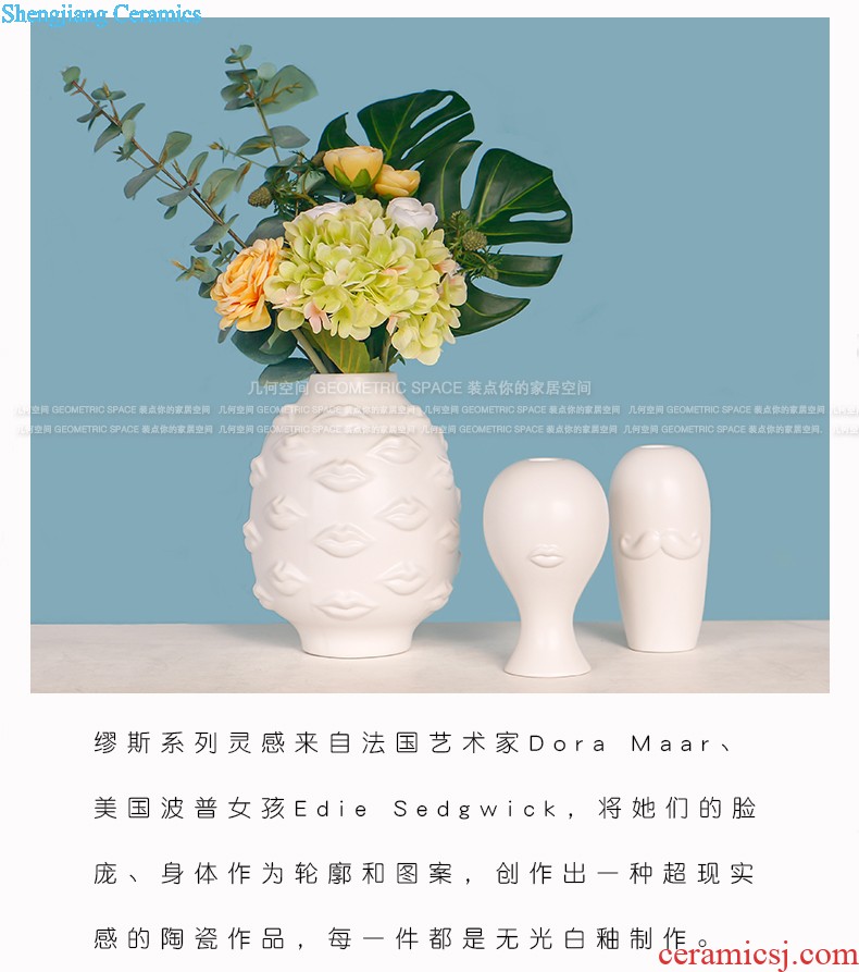 The geometry space American country ceramic flower adornment tissue box new Chinese style household adornment vessel smoke box