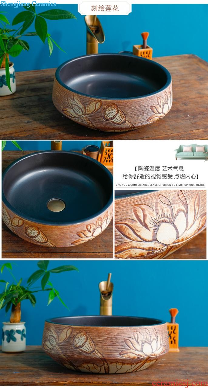 M European stage basin art lavatory washing basin basin of household toilet lavabo, ceramic basin