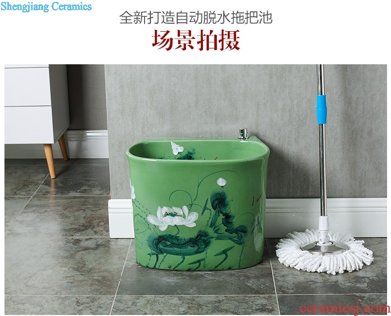 M beautiful European art ceramic toilet stage basin sink lavatory basin that wash a face Fangyuan fruit-green glaze