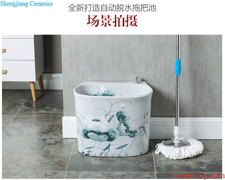 M beautiful European art ceramic toilet stage basin sink lavatory basin that wash a face Fangyuan fruit-green glaze