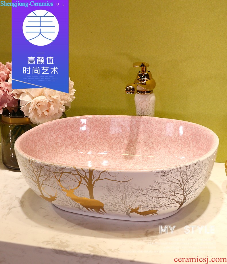 European art stage basin sink ceramic toilet lavatory oval home wash gargle basin balcony