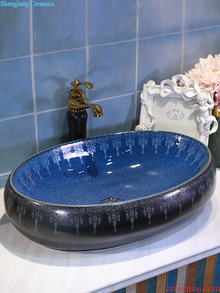 On the ceramic bowl square continental basin oval sink basin bathroom sink trumpet