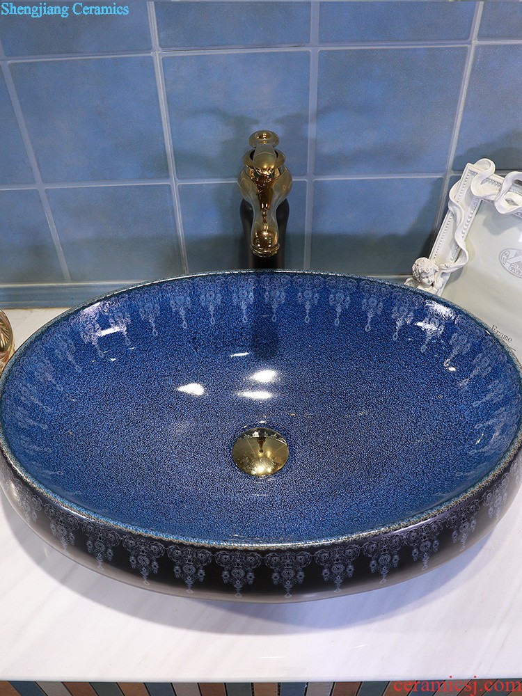 On the ceramic bowl square continental basin oval sink basin bathroom sink trumpet