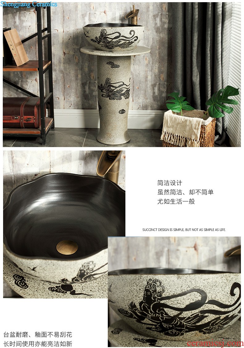 M beautiful ceramic basin of pillar type lavatory basin column restoring ancient ways a whole floor toilet lavabo