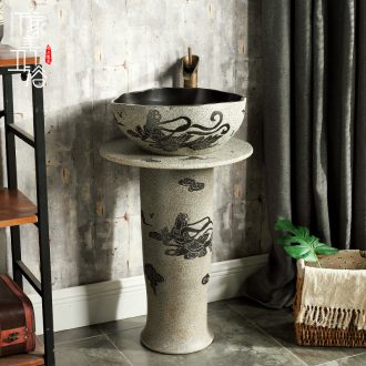 M beautiful ceramic basin of pillar type lavatory basin column restoring ancient ways a whole floor toilet lavabo