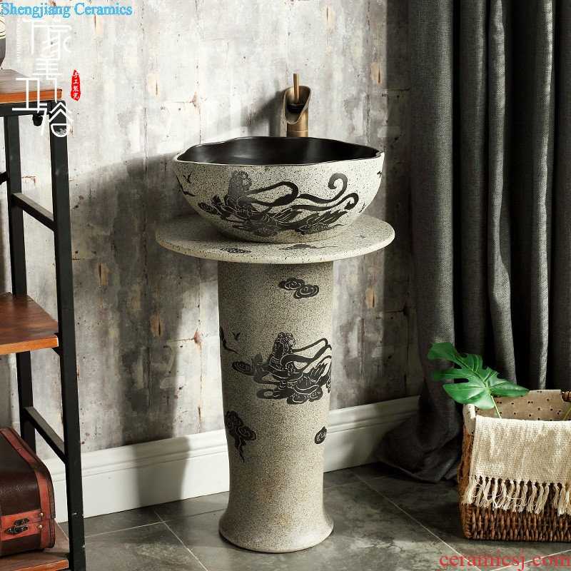 M beautiful ceramic basin of pillar type lavatory basin column restoring ancient ways a whole floor toilet lavabo