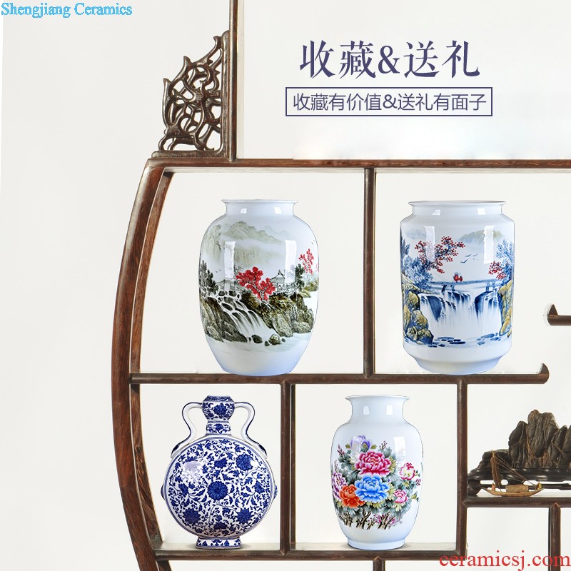 Jingdezhen ceramics furnishing articles large pu 'er tea box of blue and white porcelain pot tea cake tea box store POTS of tea