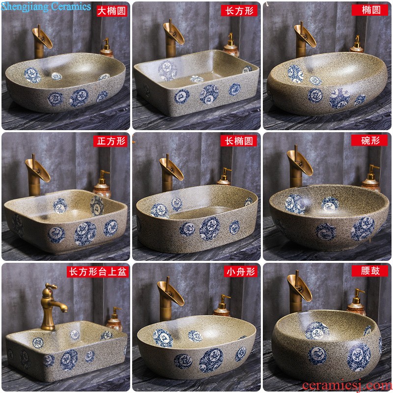 Sales of jingdezhen Mediterranean style lavabo sinks the stage basin of the basin that wash a face to wash face basin potted flower