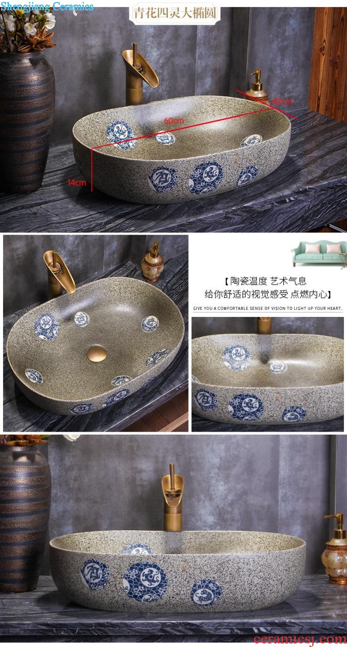 Sales of jingdezhen Mediterranean style lavabo sinks the stage basin of the basin that wash a face to wash face basin potted flower