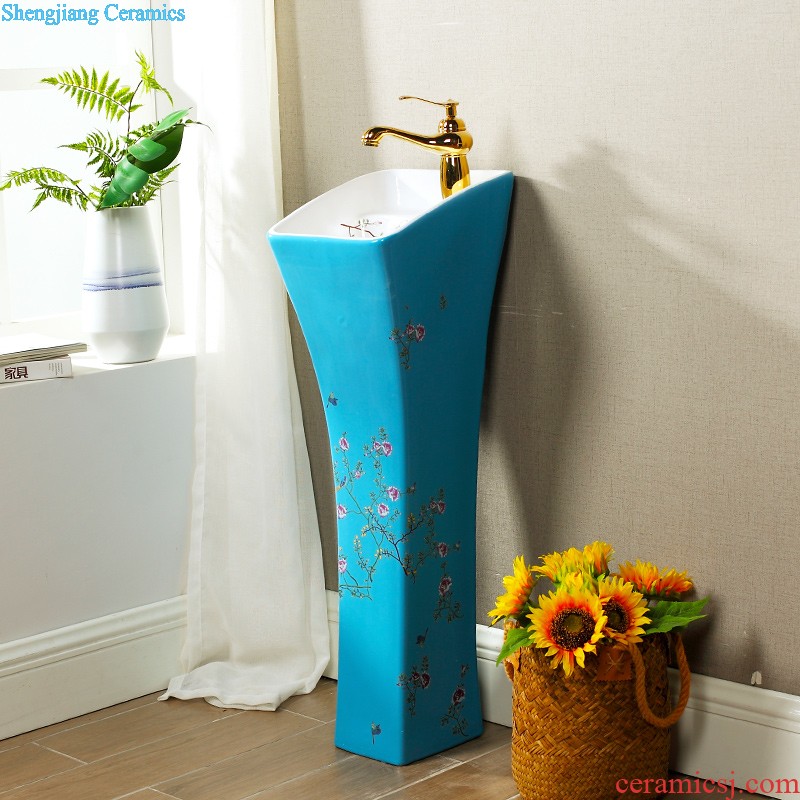 M beautiful art pillar basin one-piece sink basin of archaize floor ceramic lavatory floor type restoring ancient ways