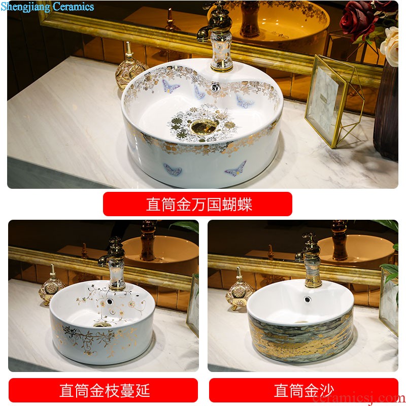 Koh larn his art to the stage basin ceramic lavatory circular basin on the Chinese style of the ancients of the basin that wash a face the sink