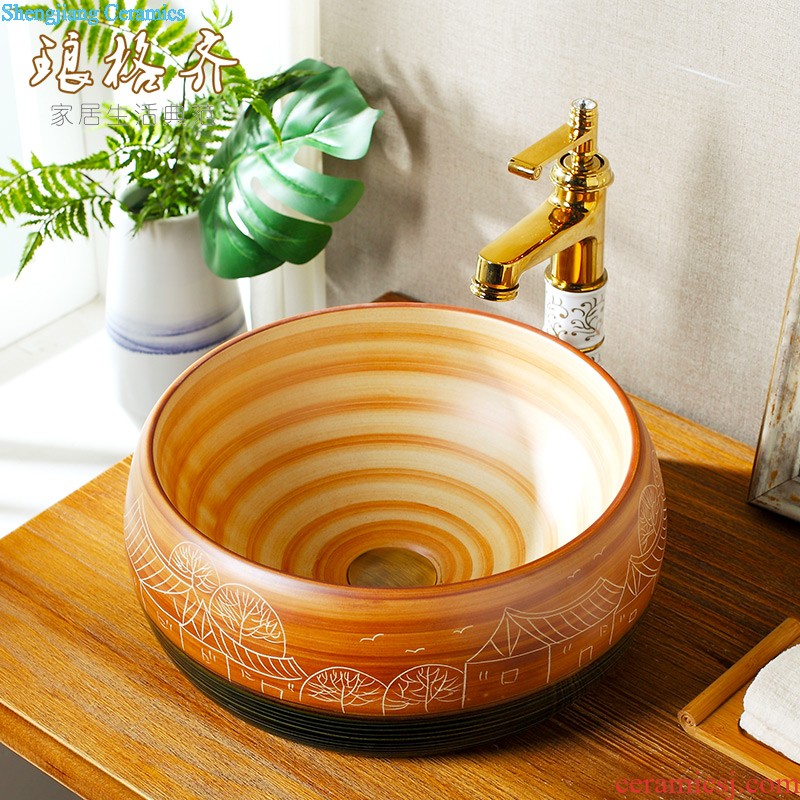 Koh larn, qi ceramic stage basin sinks restoring ancient ways round art basin of Chinese style household toilet basin sink