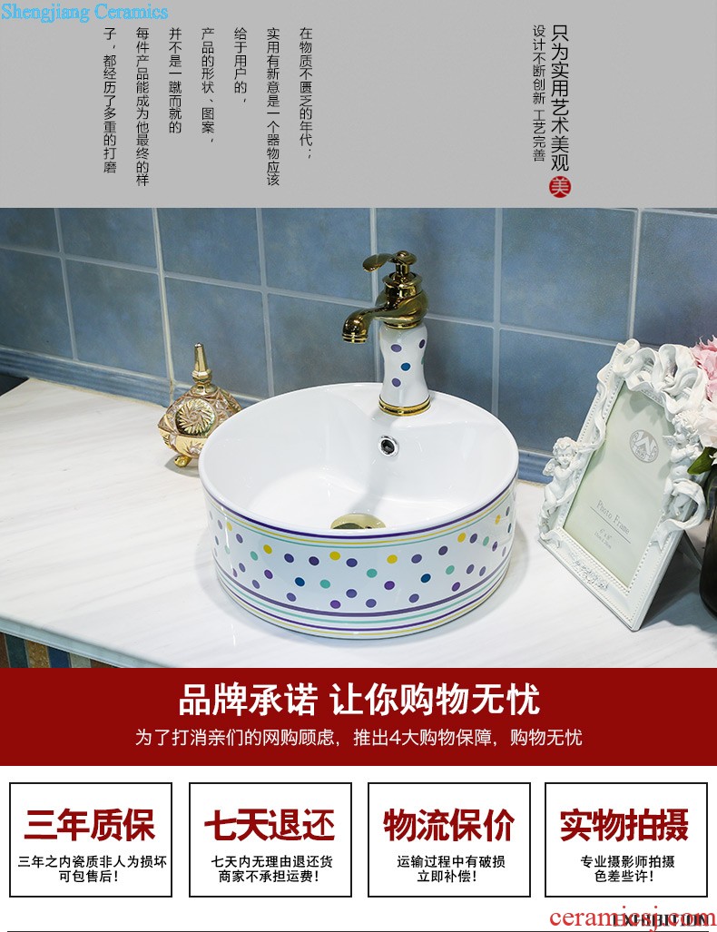 Koh larn, qi ceramic stage basin of continental stage lavabo round art home toilet lavatory basin