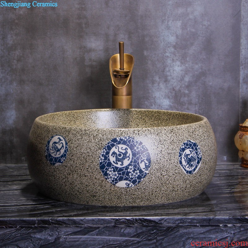 Sales of jingdezhen Mediterranean style lavabo sinks the stage basin of the basin that wash a face to wash face basin potted flower