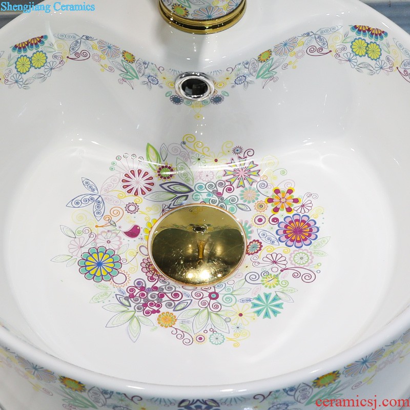 Post, qi european-style home round the stage basin bathroom sinks ceramics on the stage of the basin that wash a face the sink basin