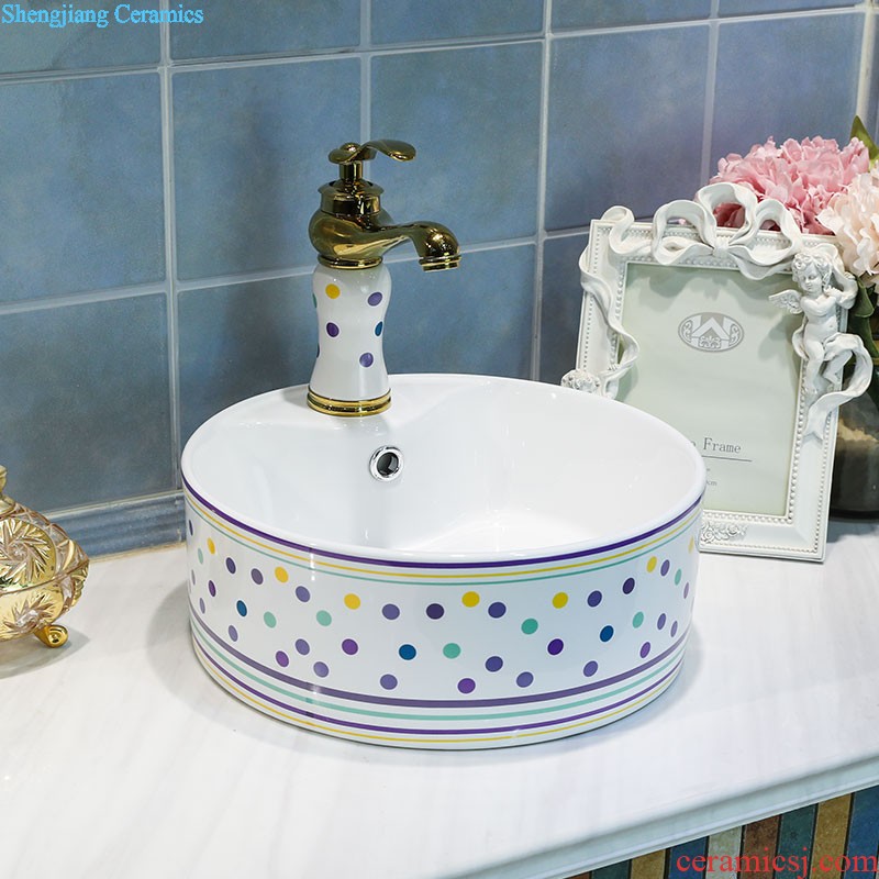 Koh larn, qi ceramic stage basin of continental stage lavabo round art home toilet lavatory basin