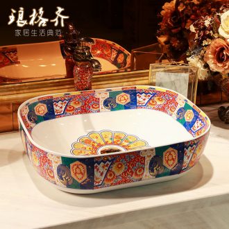 The package mail jingdezhen ceramic bowl lavatory basin sink of the basin that wash a face hand carved basin of Bohemia