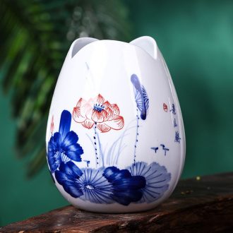 Jingdezhen ceramic vase furnishing articles imitation kiln crack decoration of Chinese style flower arrangement craft rich ancient frame wine sitting room