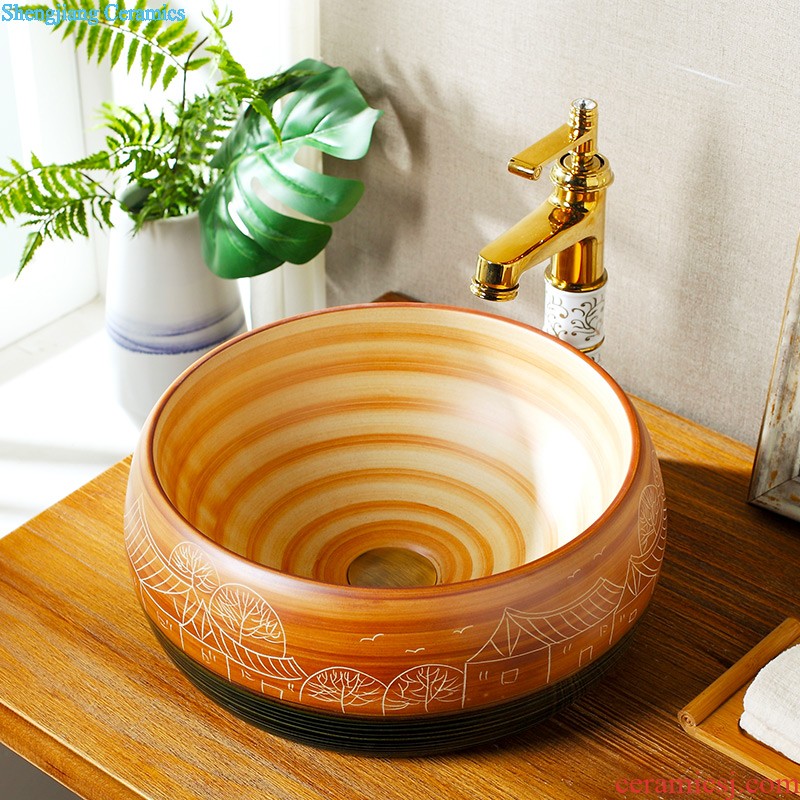 Koh larn, qi ceramic stage basin sinks restoring ancient ways round art basin of Chinese style household toilet basin sink