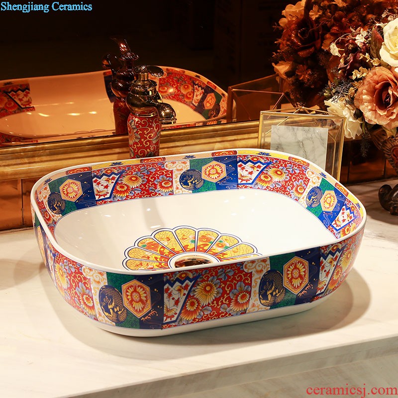 The package mail jingdezhen ceramic bowl lavatory basin sink of the basin that wash a face hand carved basin of Bohemia