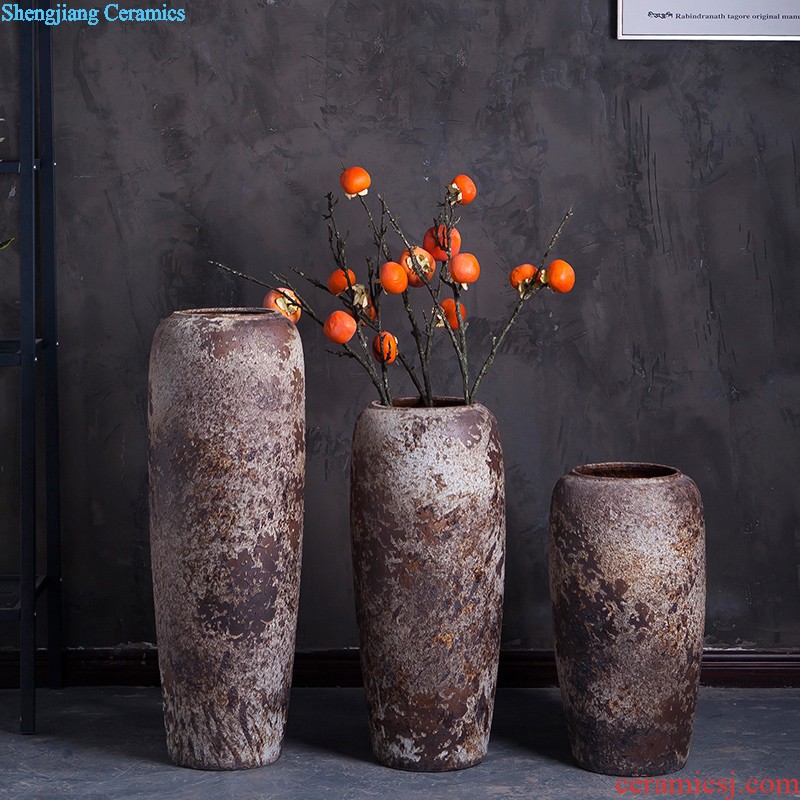 Sitting room villa ceramic kiln vase study restaurant big flower vases, flower implement ceramic decorations hall furnishing articles