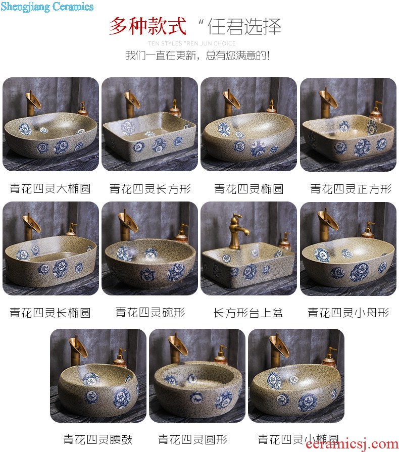 Sales of jingdezhen Mediterranean style lavabo sinks the stage basin of the basin that wash a face to wash face basin potted flower