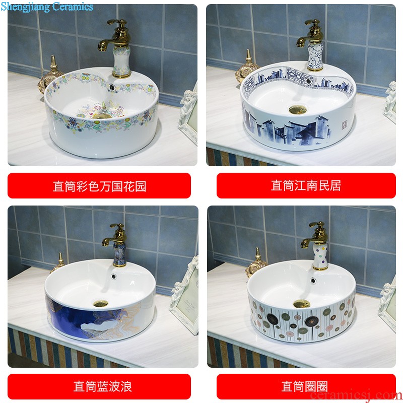 Post, qi european-style home round the stage basin bathroom sinks ceramics on the stage of the basin that wash a face the sink basin