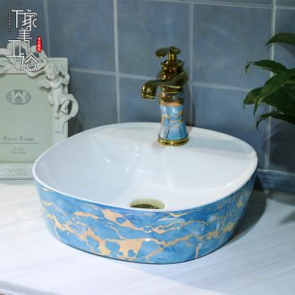 Lavabo ceramic art basin Europe type restoring ancient ways is the stage basin circular wash face basin jingdezhen domestic basin