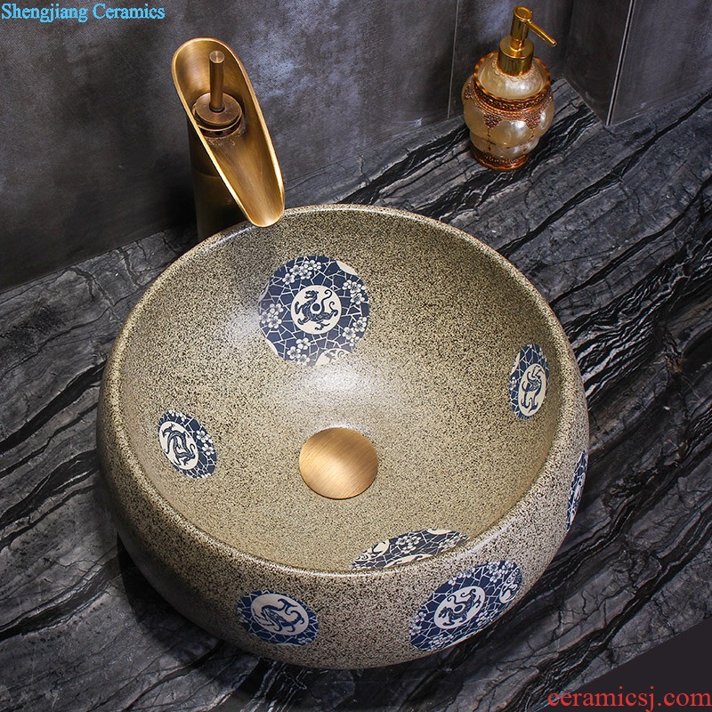 Sales of jingdezhen Mediterranean style lavabo sinks the stage basin of the basin that wash a face to wash face basin potted flower