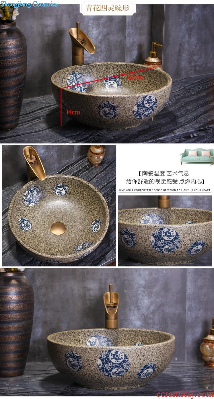 Sales of jingdezhen Mediterranean style lavabo sinks the stage basin of the basin that wash a face to wash face basin potted flower