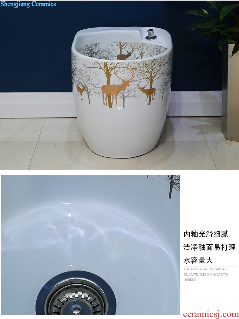 Basin of wash one one small balcony ceramic basin of pillar type lavatory toilet column vertical floor type household