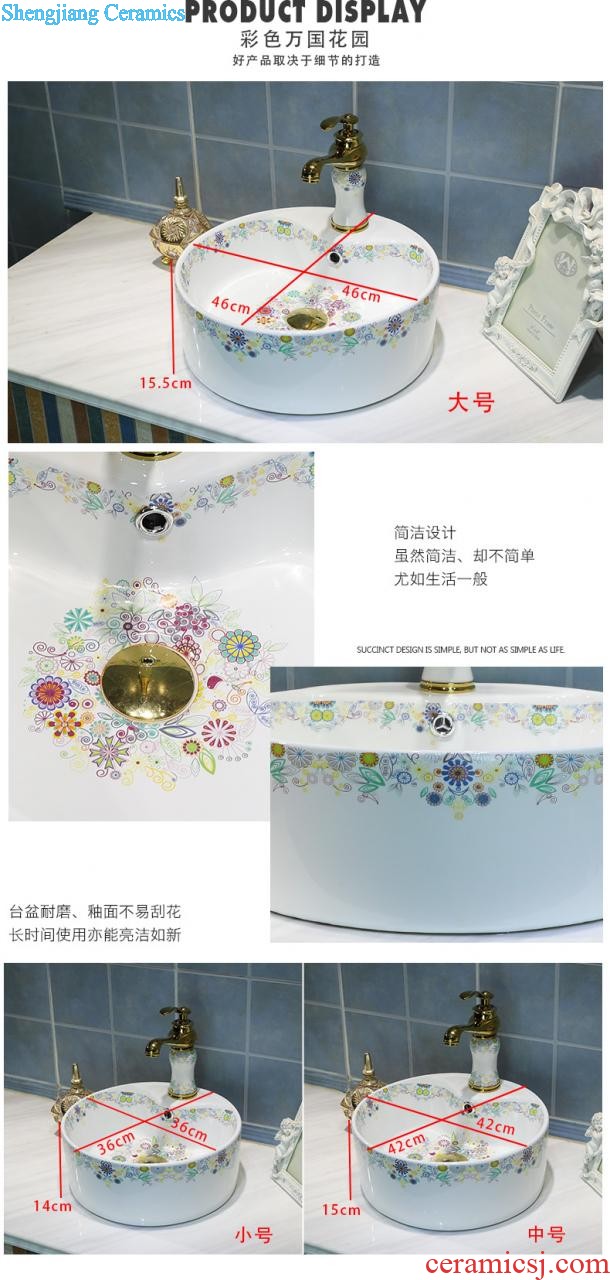 Post, qi european-style home round the stage basin bathroom sinks ceramics on the stage of the basin that wash a face the sink basin