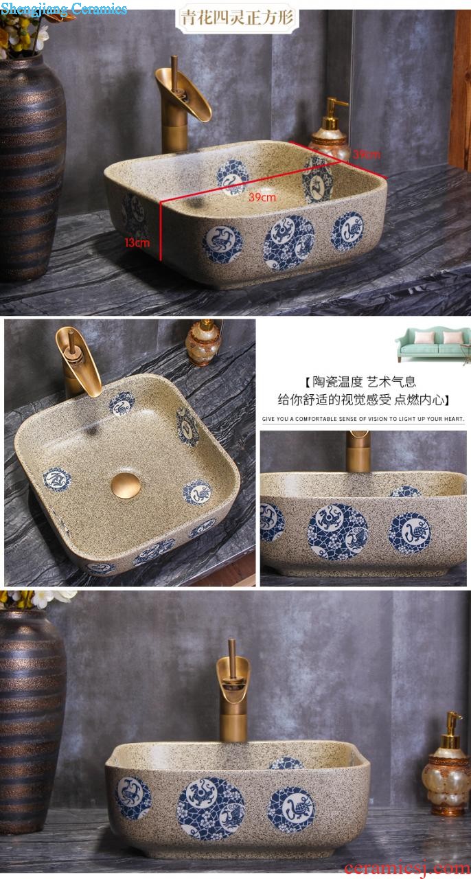 Sales of jingdezhen Mediterranean style lavabo sinks the stage basin of the basin that wash a face to wash face basin potted flower