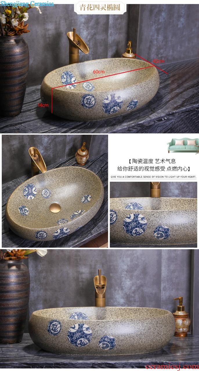 Sales of jingdezhen Mediterranean style lavabo sinks the stage basin of the basin that wash a face to wash face basin potted flower