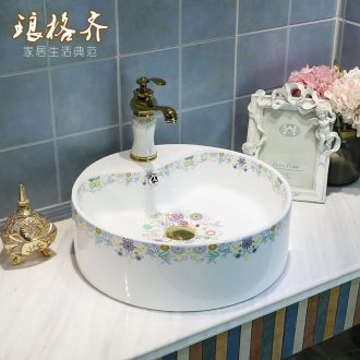 Post, qi european-style home round the stage basin bathroom sinks ceramics on the stage of the basin that wash a face the sink basin