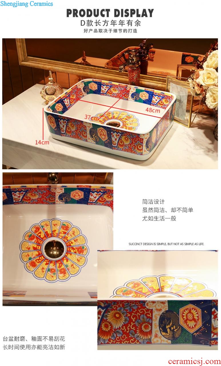 The package mail jingdezhen ceramic bowl lavatory basin sink of the basin that wash a face hand carved basin of Bohemia