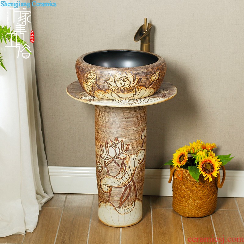 Art stage basin on the sink basin of ceramic wash basin is the basin that wash a toilet oval single household