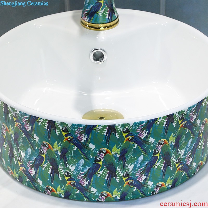 Koh larn, qi stage basin sinks ceramic lavabo art basin to wash the circular small basin of the basin that wash a face