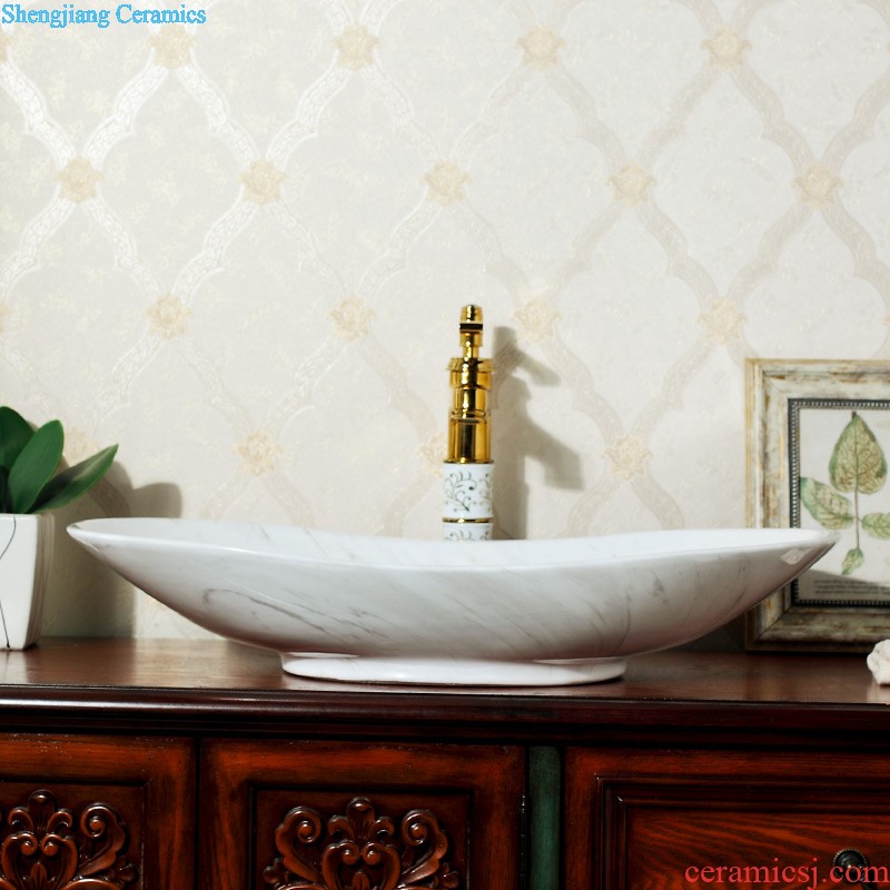 Post, qi jingdezhen hand-painted pillar basin ceramic art basin sink basin that wash a face Lotus pond fun